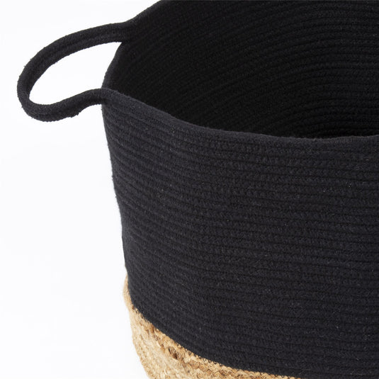 Beddington Cotton/ Jute 45x45x32cm Black Set of 2 Baskets