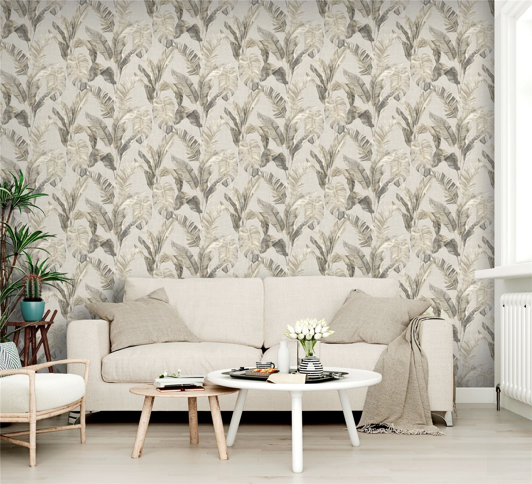 Palm Springs Taupe Wallpaper