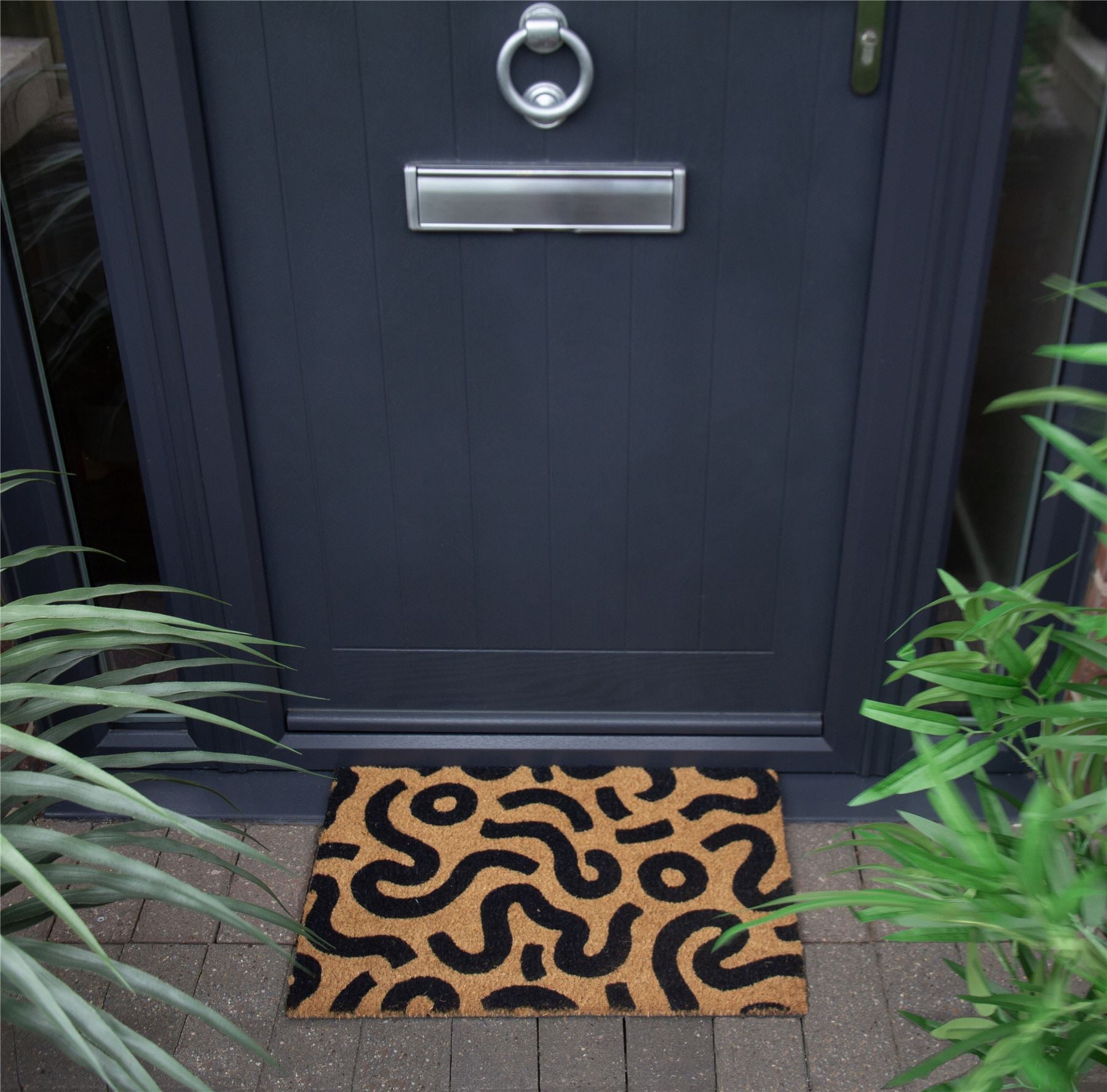 Astley Abstract Printed Neutral Doormat 40x60cm