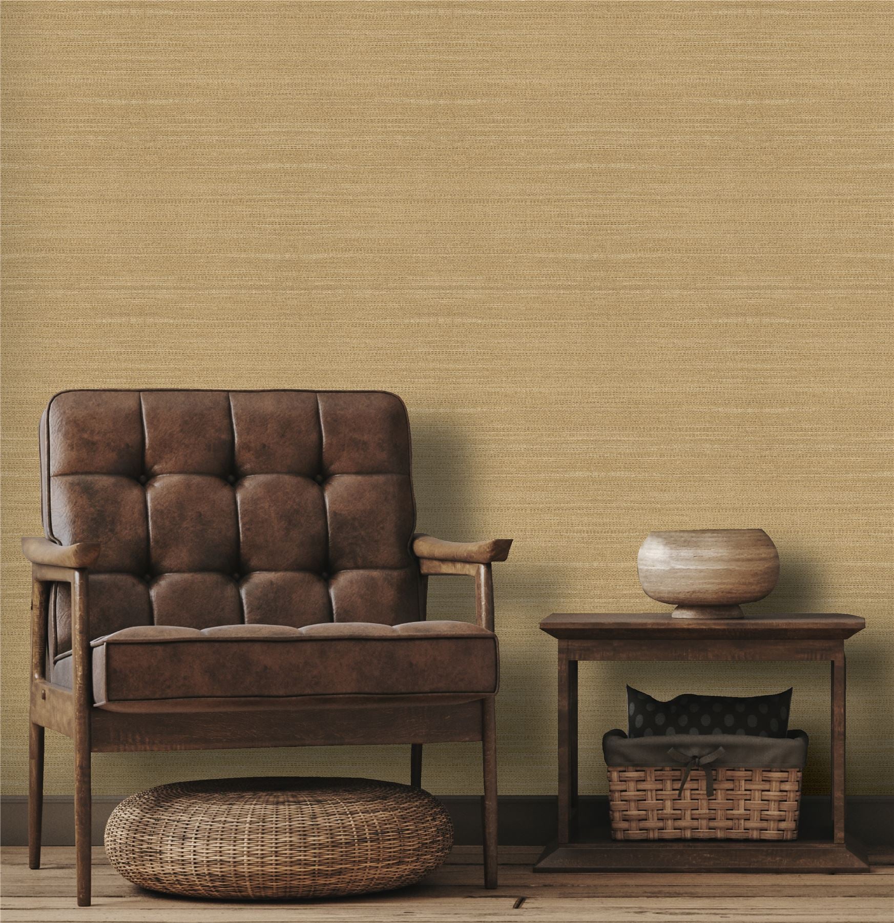 Raffia Texture Rust Wallpaper