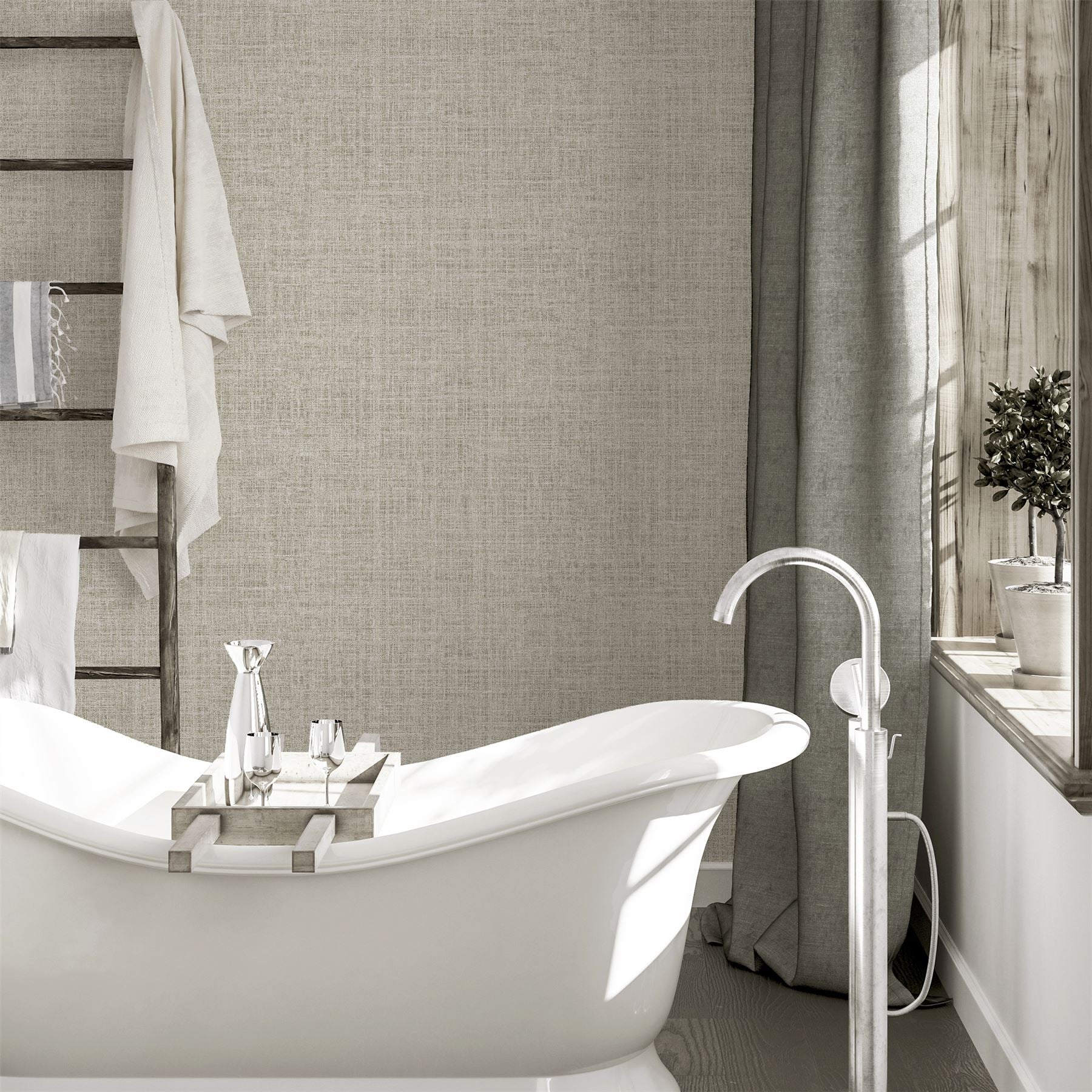 Luxe Hessian Taupe Wallpaper