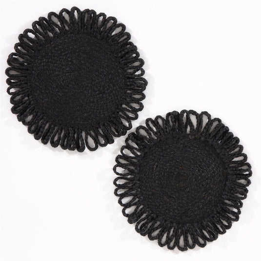 Thames Jute Star 36x36cm Black Set of 2 Placemats