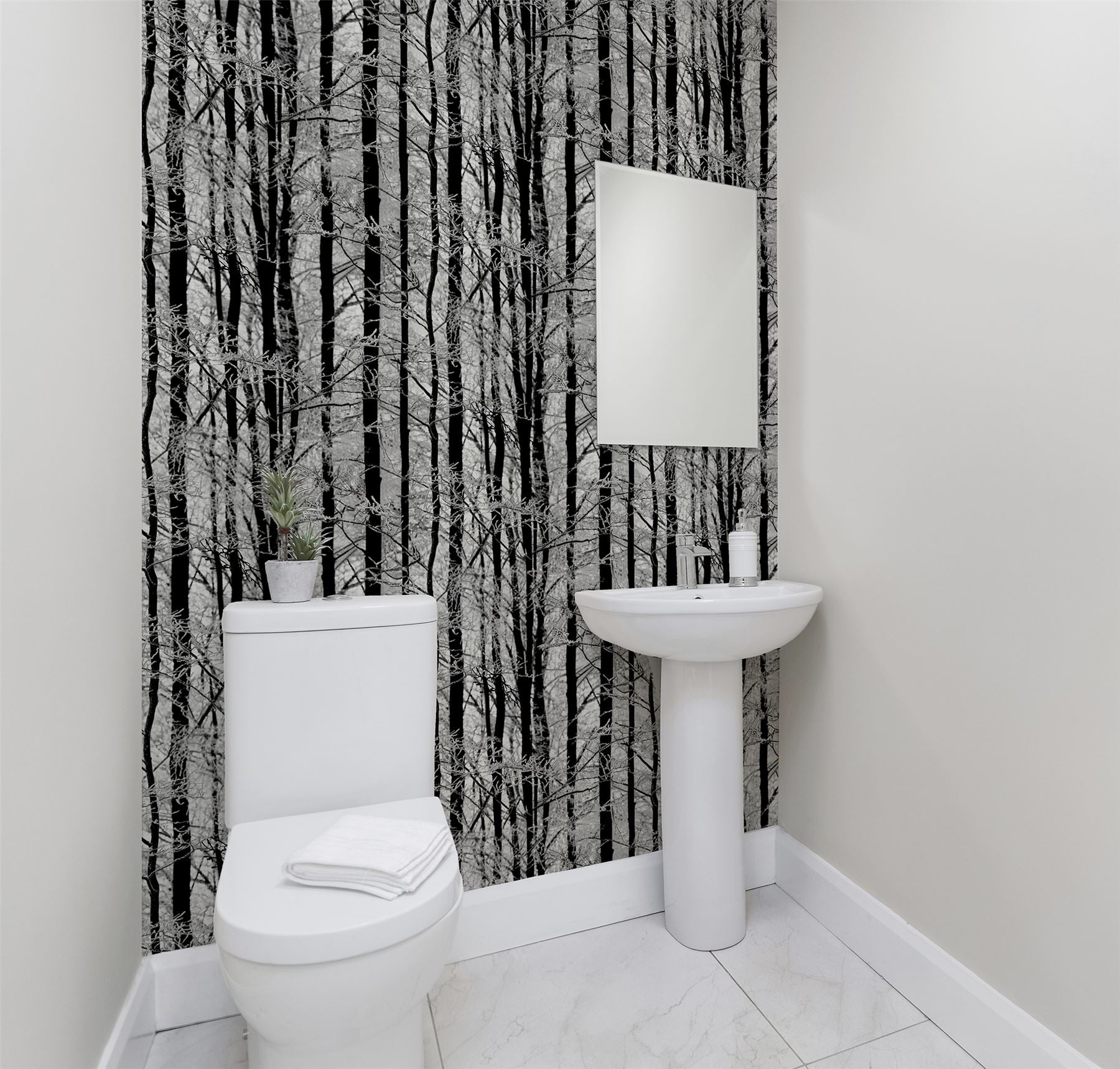 Frosted Wood Silver Wallpaper sw12