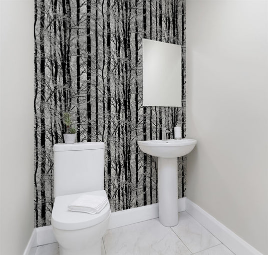Frosted Wood Silver Wallpaper sw12
