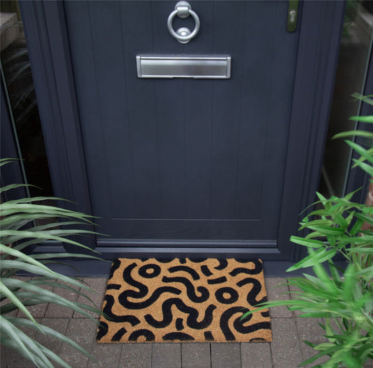 Astley Abstract Printed Neutral Doormat 40x60cm (Bale 442)