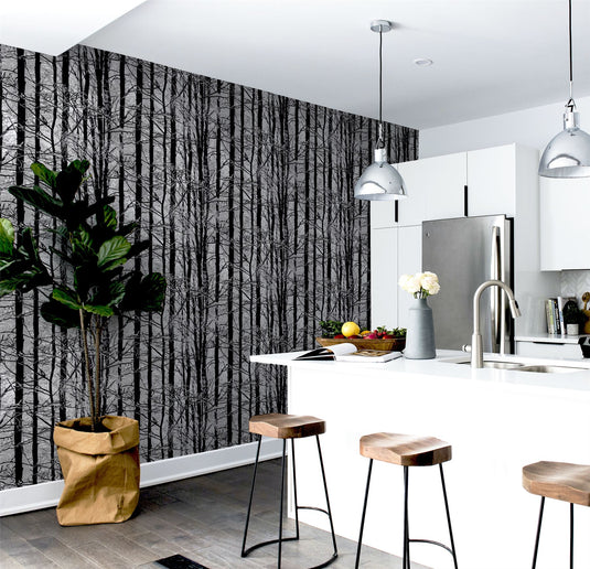 Frosted Wood Silver Wallpaper sw12