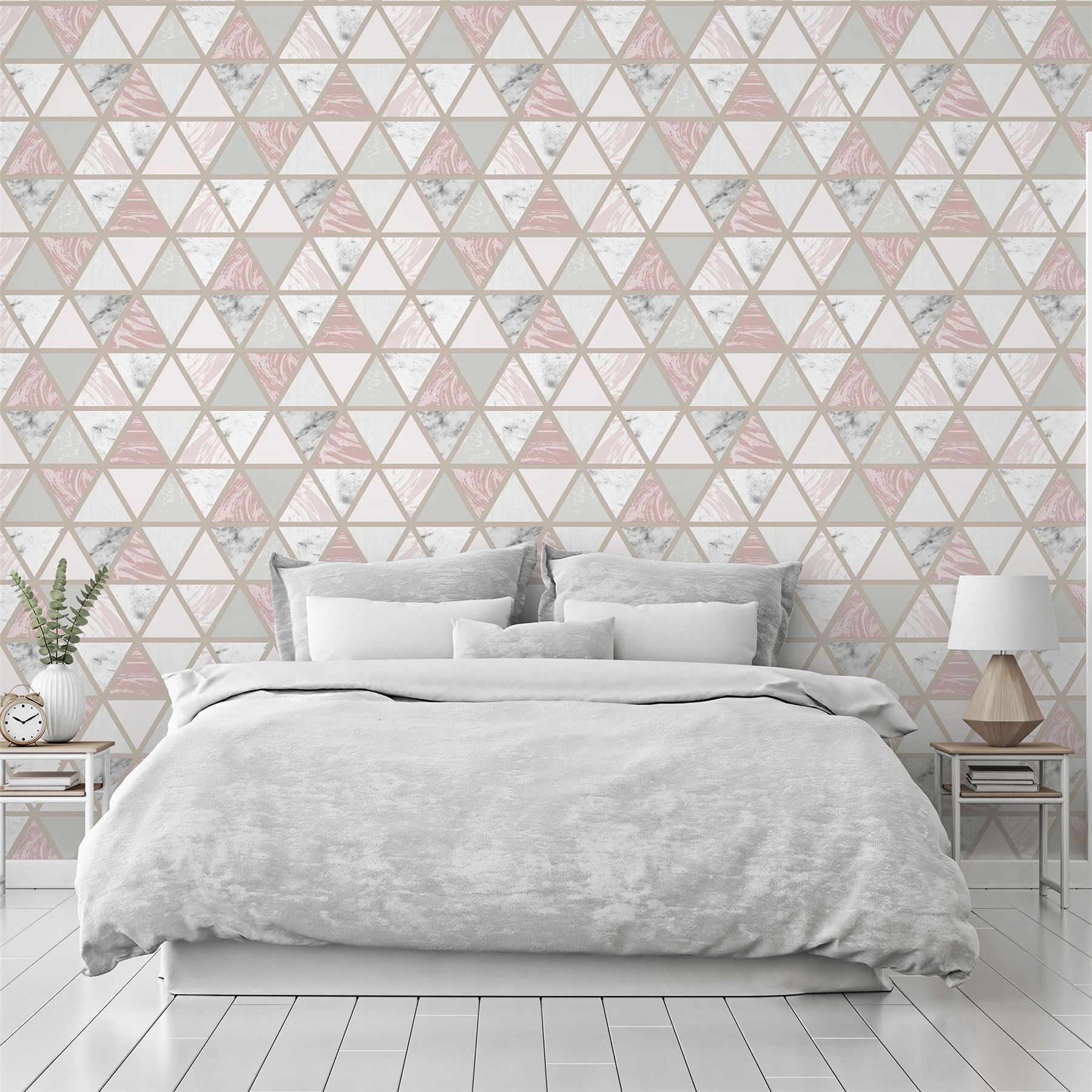 Marble Geo Pink Multi Wallpaper sw12