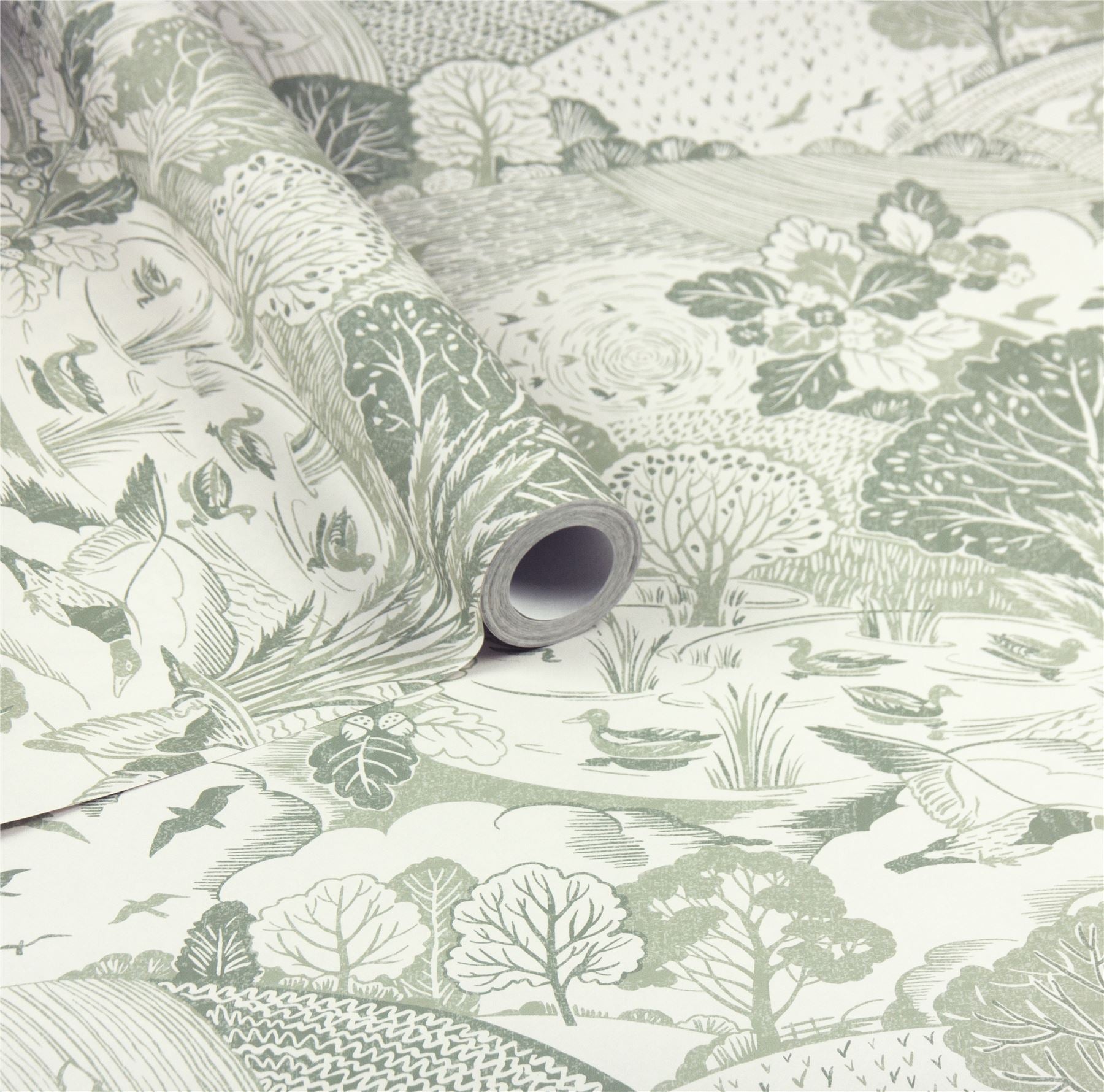 Country Landscape Sage Wallpaper