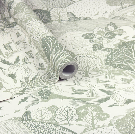 Country Landscape Sage Wallpaper