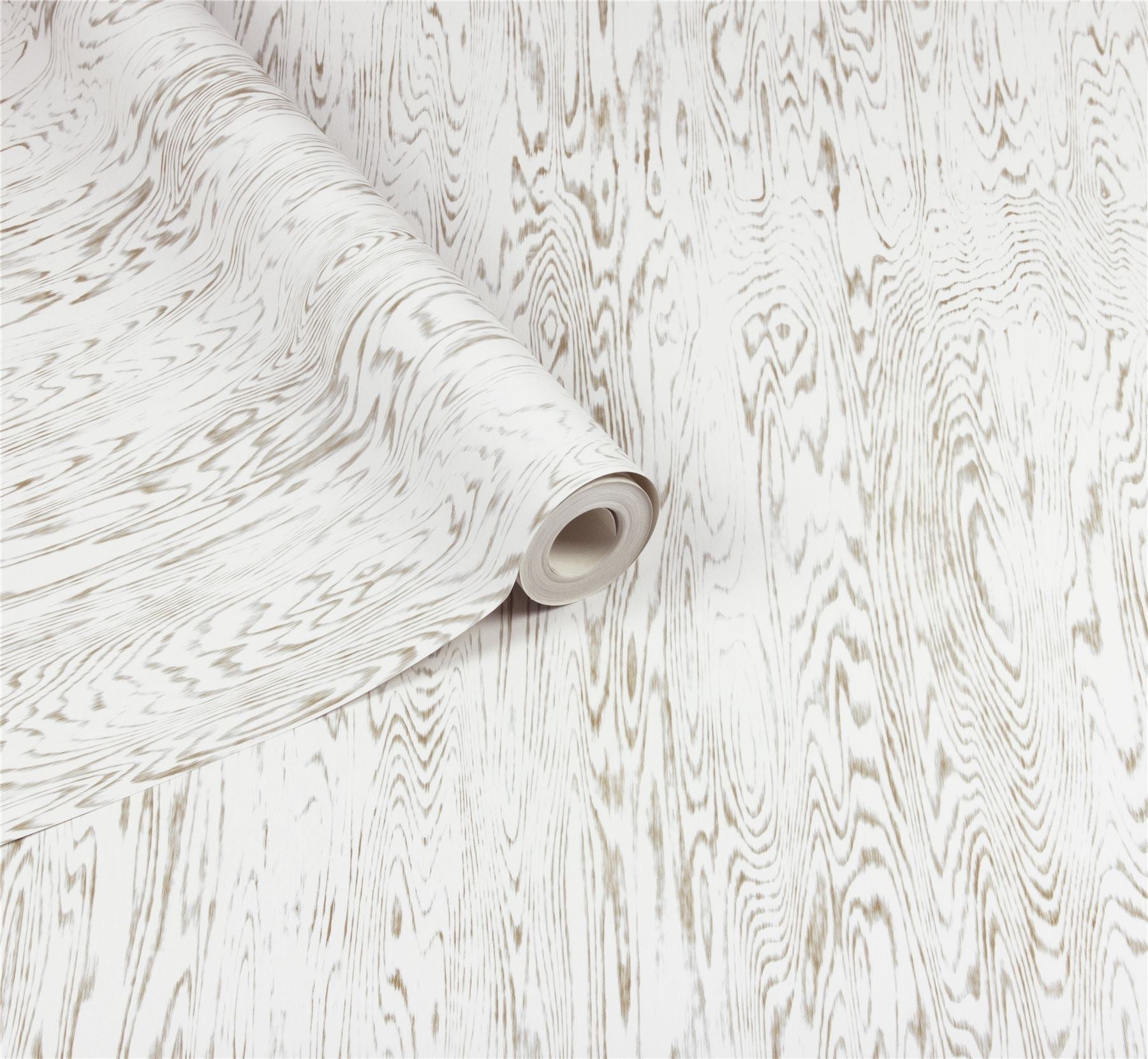 Wood Grain White Wallpaper
