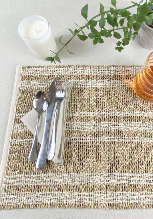 Tay Seagrass/ Cotton 35x45cm Cream Set of 2 Placemats