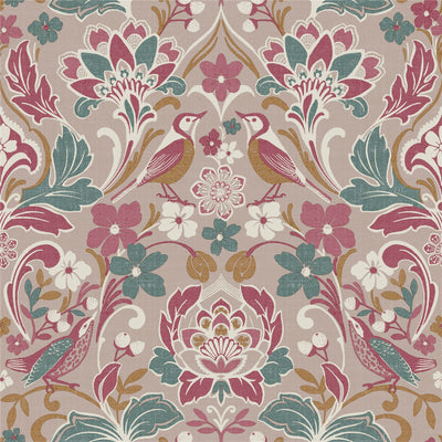 Folk Floral Pink Wallpaper