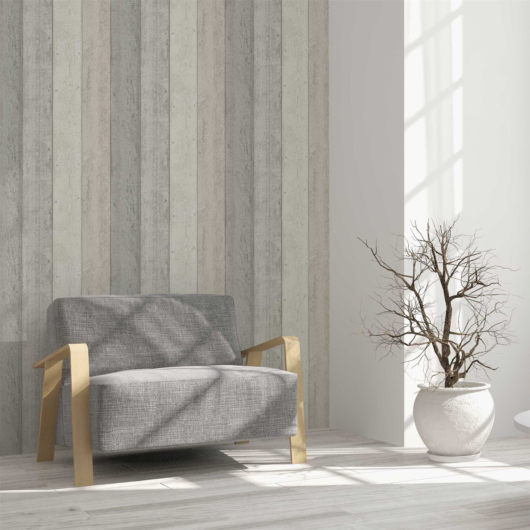 Painted Wood Pink and Grey Wallpaper sw12