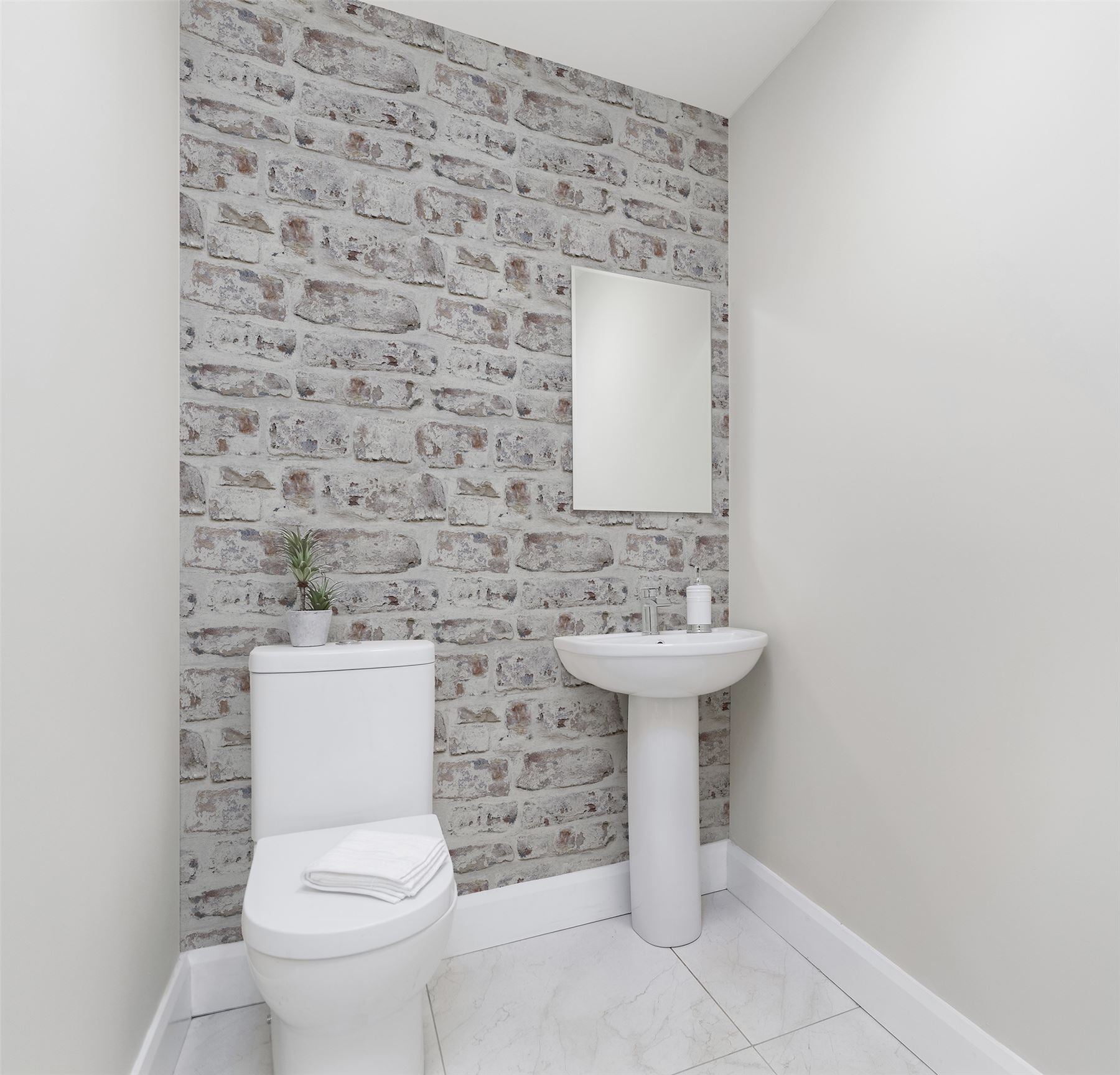Whitewashed Wall White Wallpaper sw12