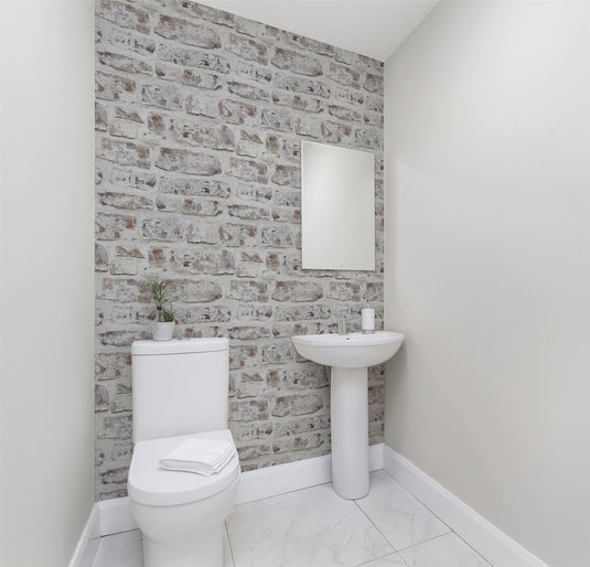 Whitewashed Wall White Wallpaper sw12