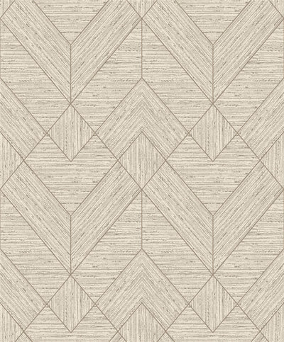Wood Grain Geo Neutral / Gold Wallpaper