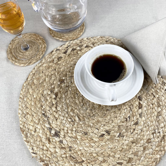 Ure Jute Rope 38x38cm Natural Set of 2 Placemats with Tie