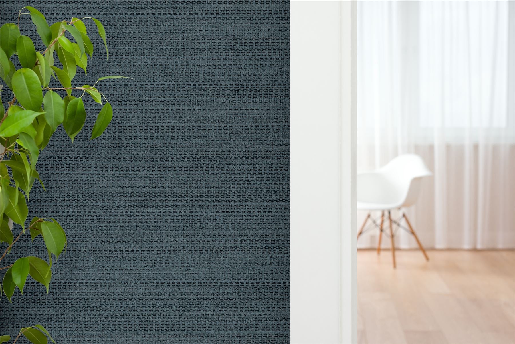 Raffia Texture Blue Wallpaper