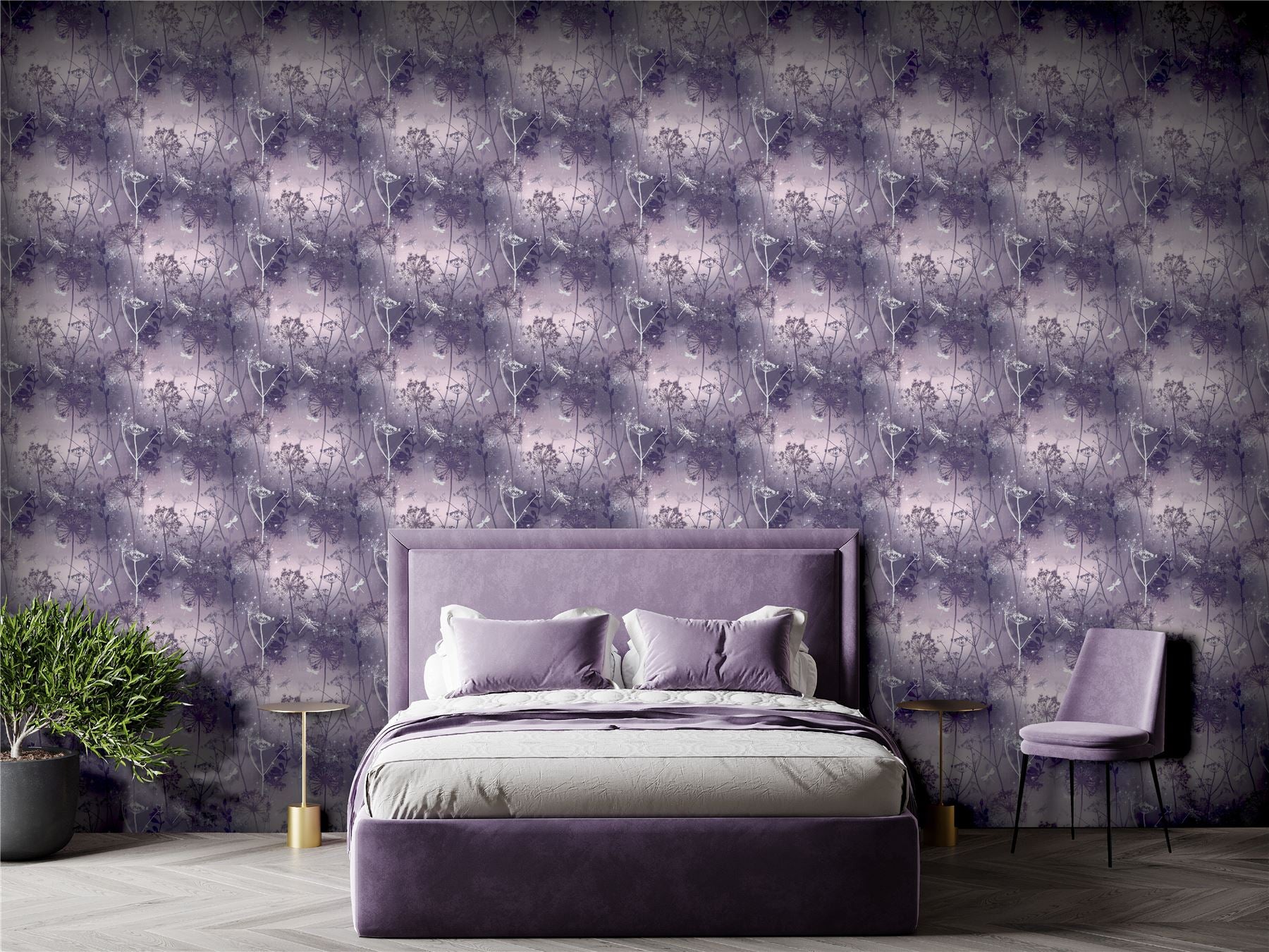 Damselfly Purple Wallpaper