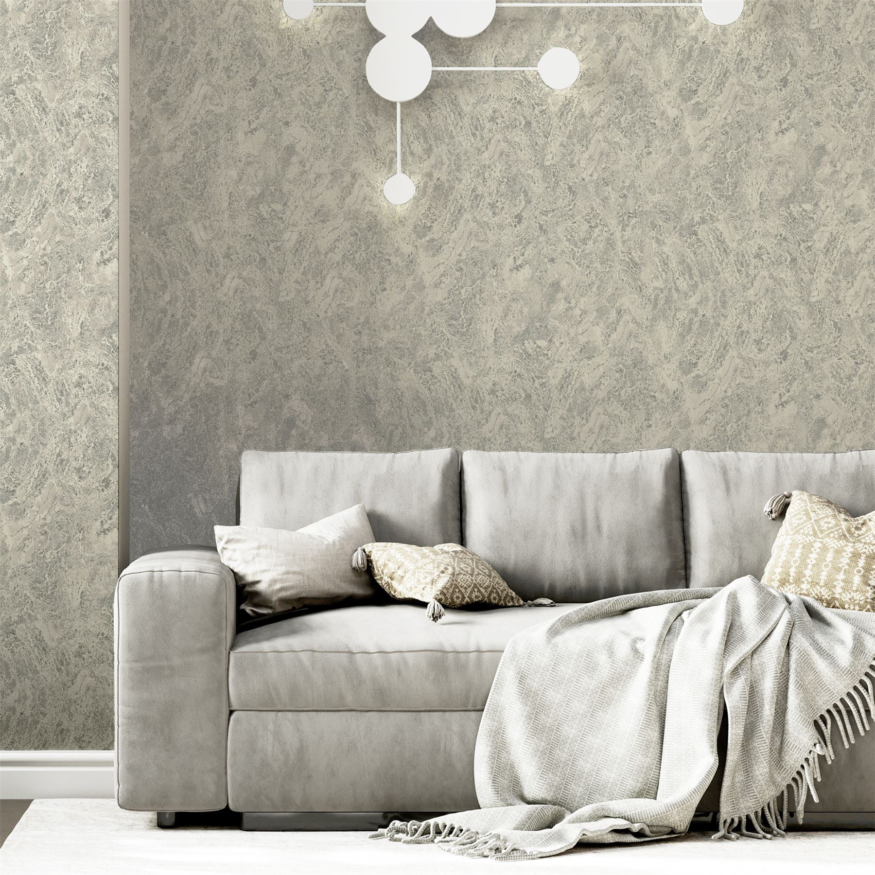 Marble Patina Charcoal Natural Wallpaper