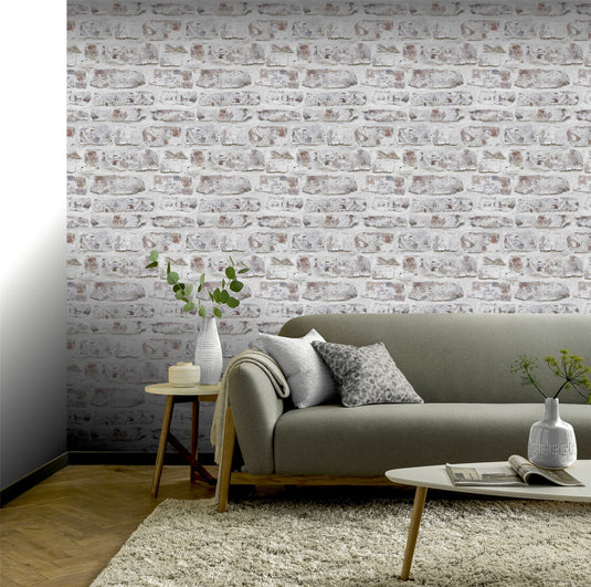 Whitewashed Wall White Wallpaper sw12