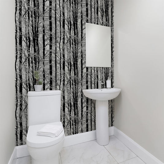 Frosted Wood Silver Wallpaper sw12