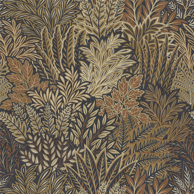 Illustrated Foliage Rust Wallpaper
