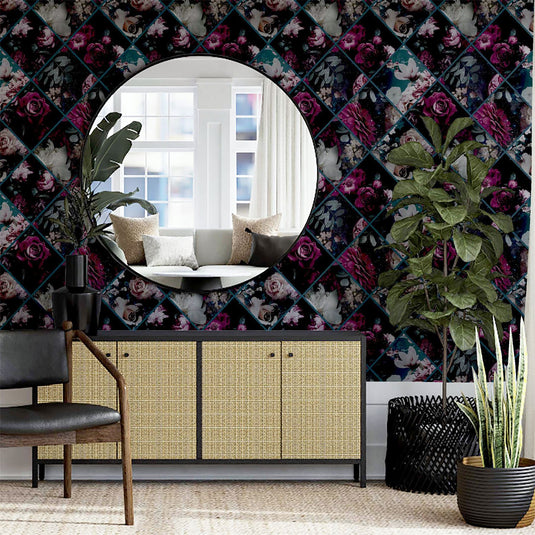 Floral Collage Plum & Teal sw12