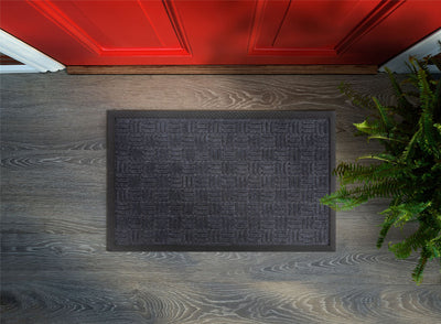 Millbrook Cross Embossed Backed Polypropylene 45x75cm Grey Doormat