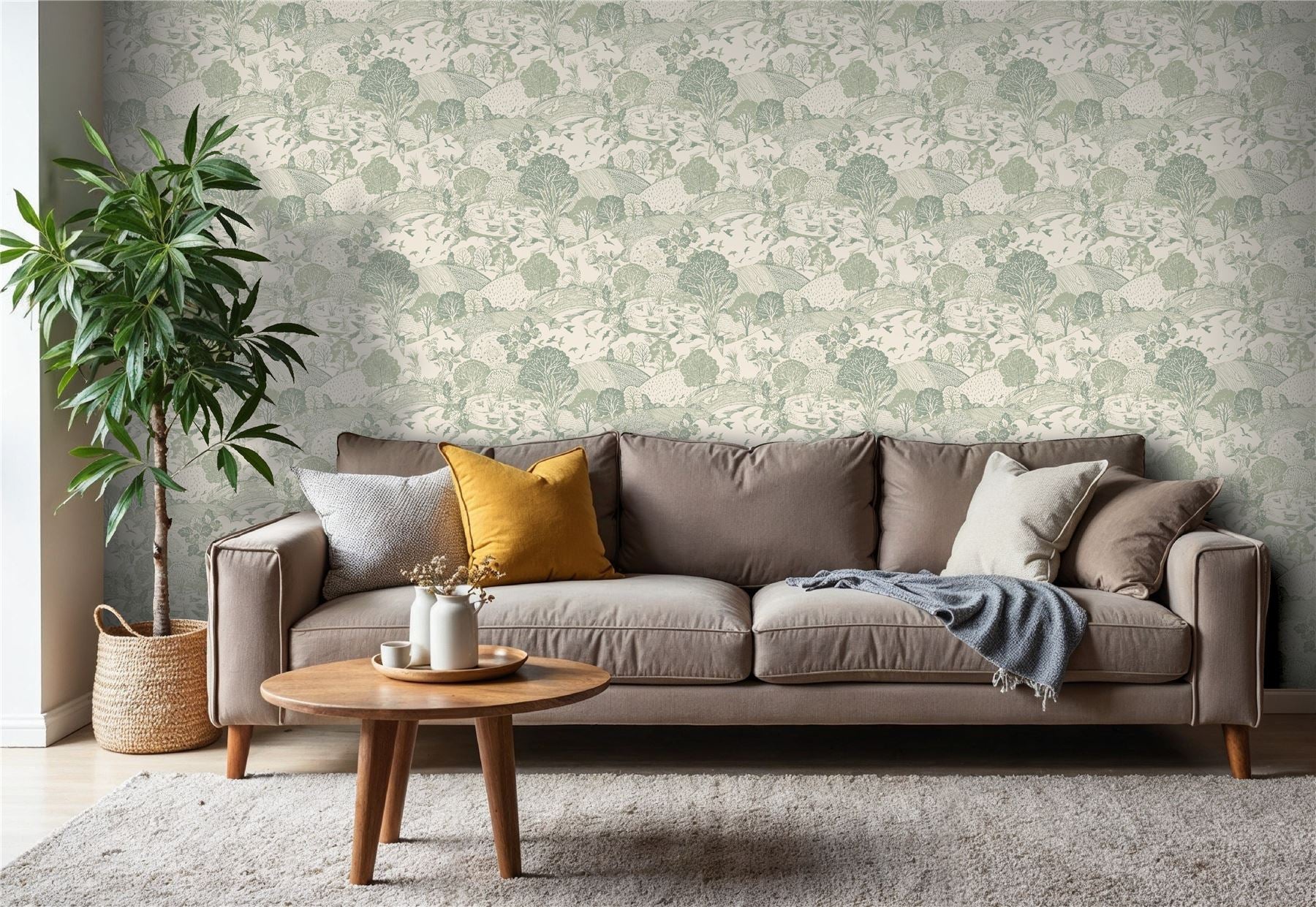 Country Landscape Sage Wallpaper