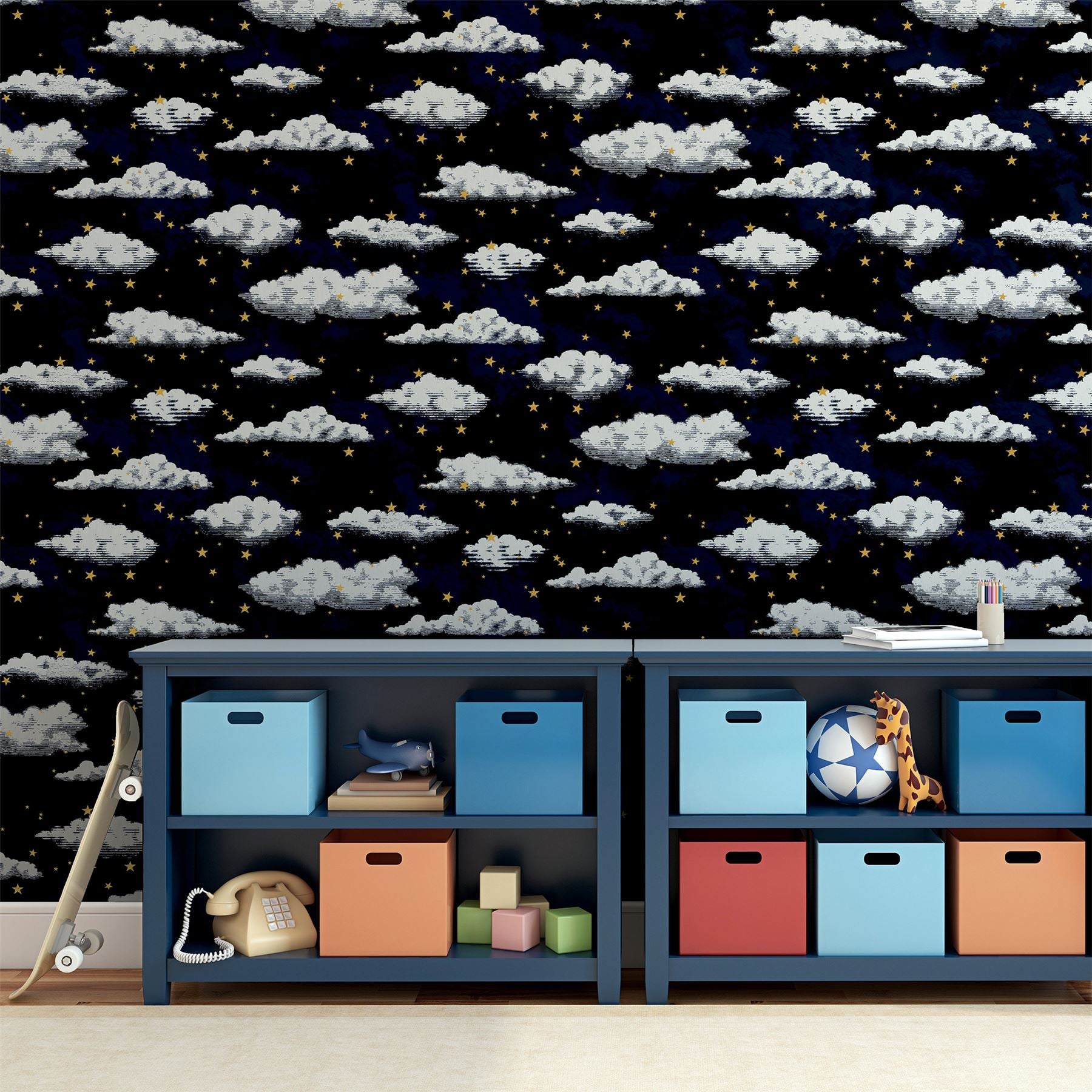 Stars And Clouds Navy