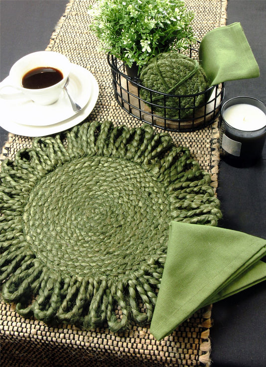 Thames Jute Star 36x36cm Olive Set of 2 Placemats