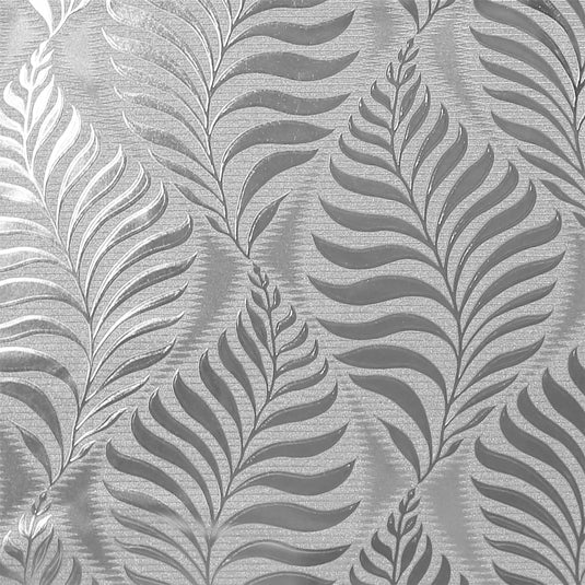 Foil Embossed Leaf Silver Wallpaper sw9