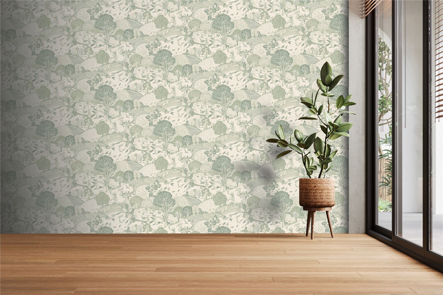 Country Landscape Sage Wallpaper