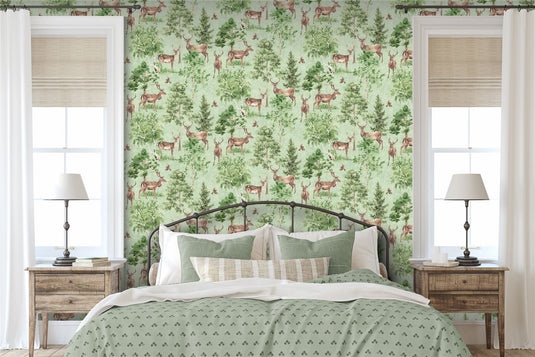 Deer Forest Natural Wallpaper