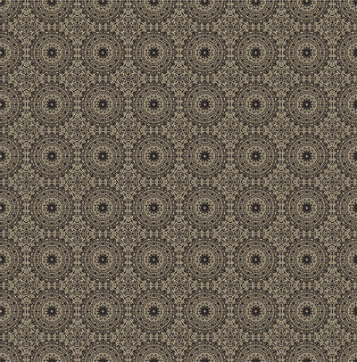 Symmetrical Chic Black and Gold Wallpaper