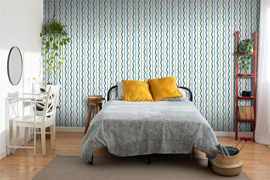 Squiggle Stripe Pink Multi Wallpaper