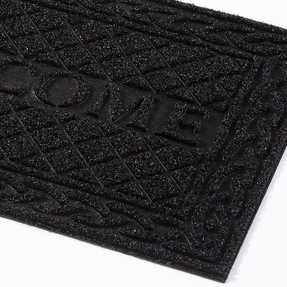 Romiley Welcome Rubber Crumb Scrapper 40x60cm Black Doormat