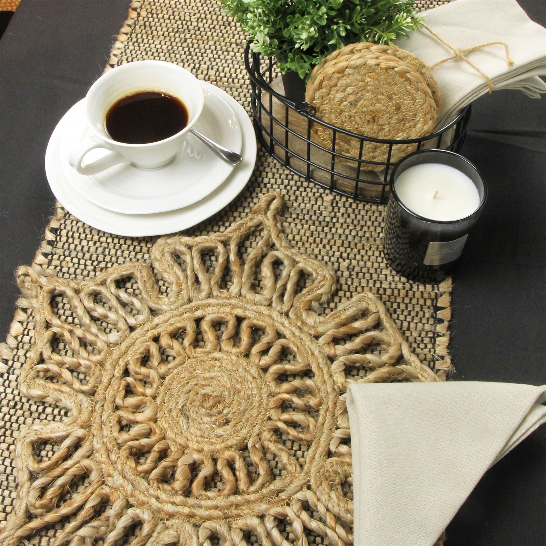 Severn Jute Star 36x36cm Natural Set of 2 Placemats