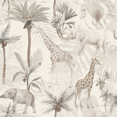 Serengeti Animals Neutral Wallpaper