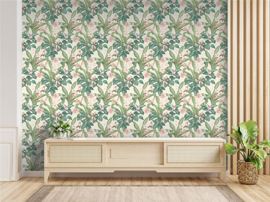 Pretty Botanical Neutral Wallpaper