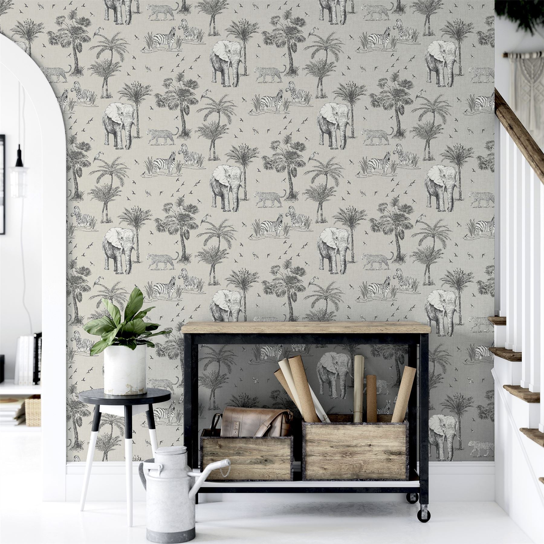 Safari Lagoon Grey Wallpaper sw12