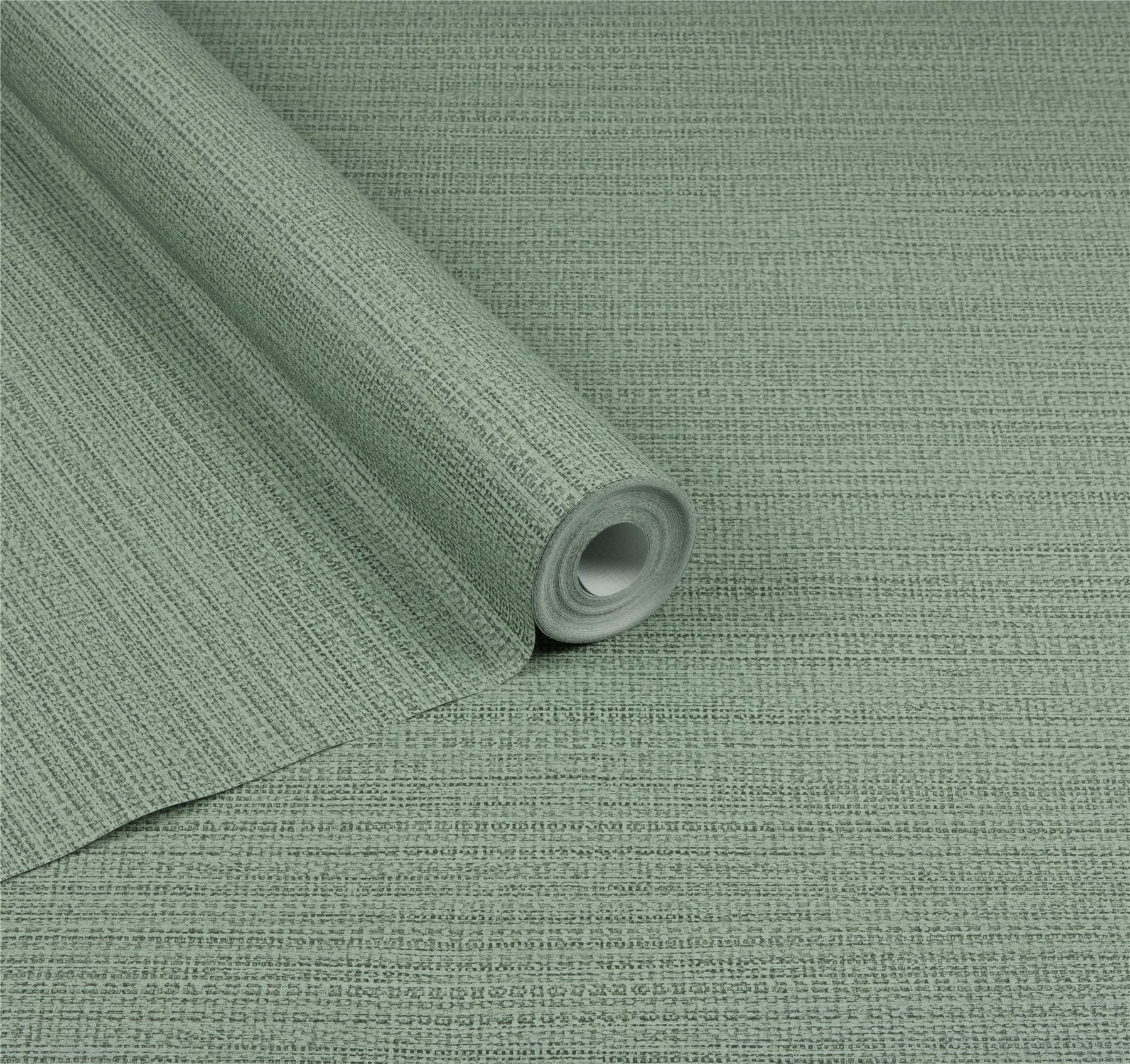 Raffia Texture Green Wallpaper