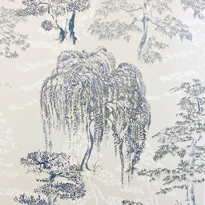 Oriental Garden Soft Blue Wallpaper