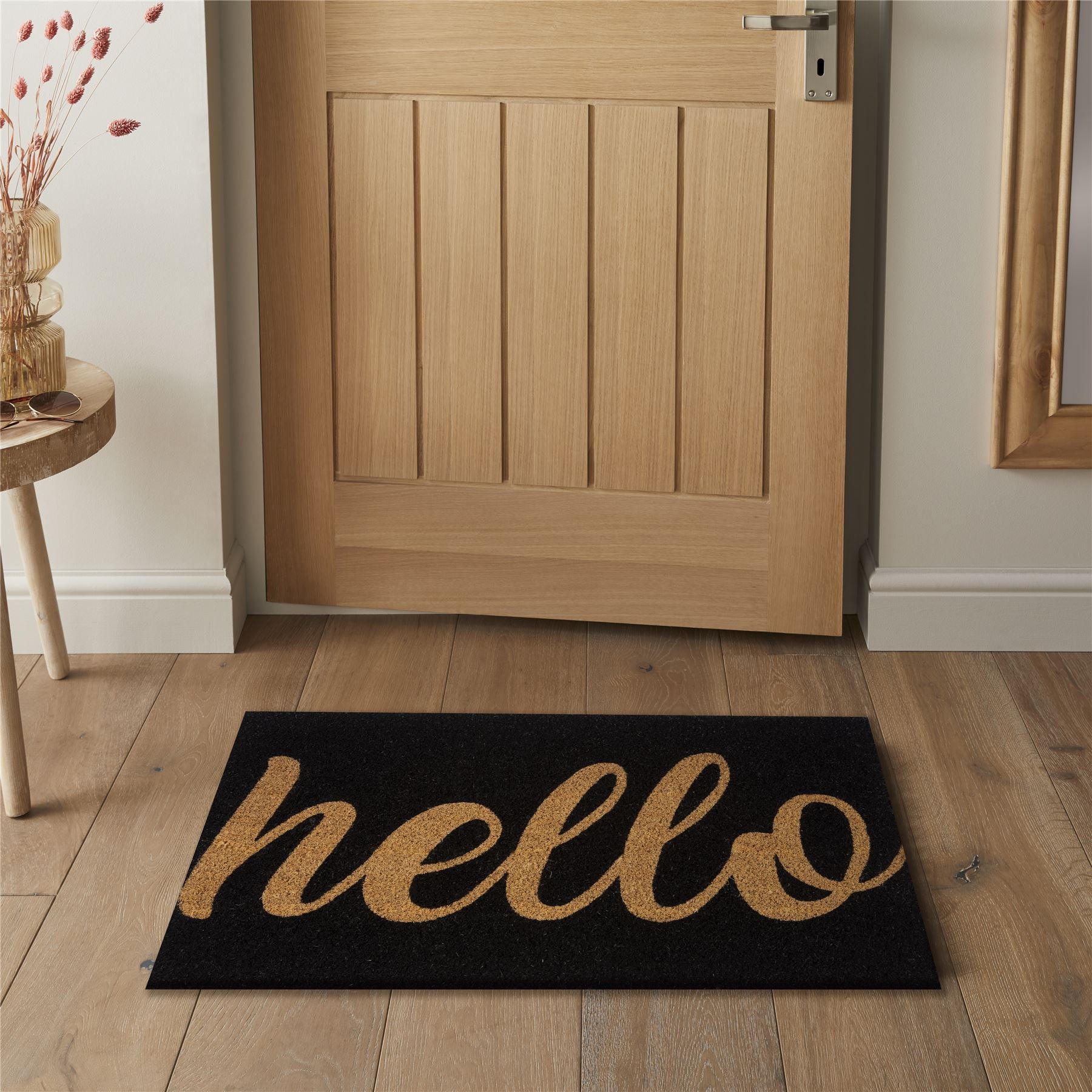 Astley Hello Printed PVC Backed Coir 40x60cm Doormat
