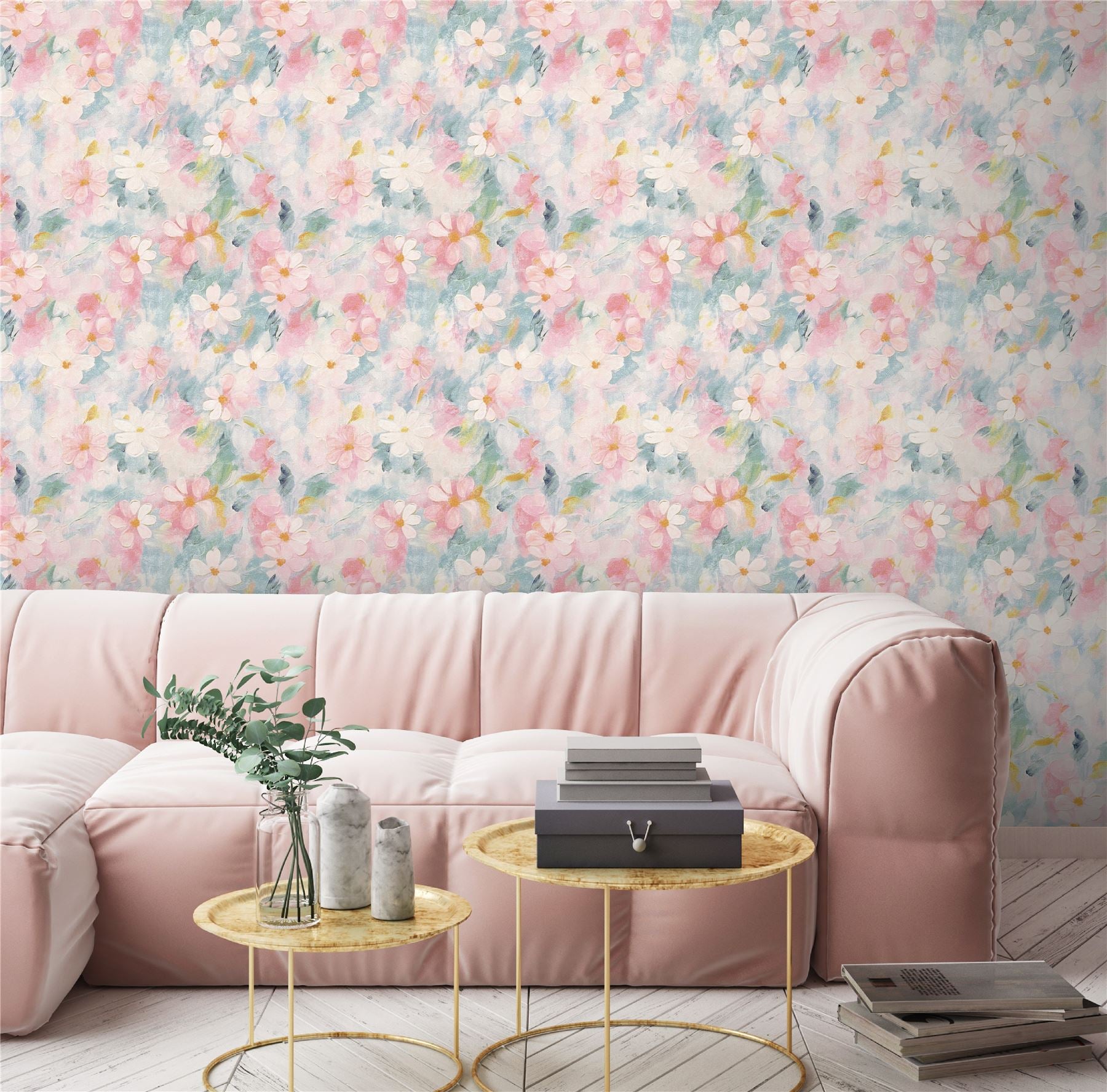 Oil Paint Floral Wallpaper