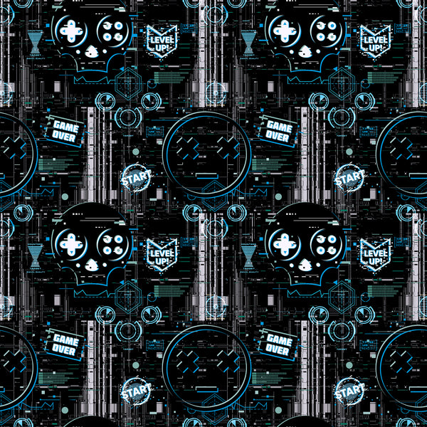 Gaming Glitch Charcoal/Blue Wallpaper