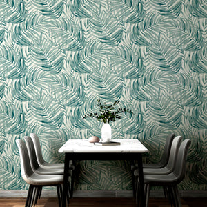 Tropical Leaf Sage Green Wallpaper