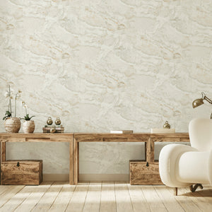Paros Marble White/Gold Wallpaper