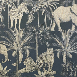 Animal Safari Navy Wallpaper